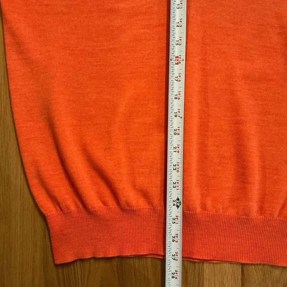 Peter Millar Merino‎ Wool Sweater Vest Mens Large Coral Orange V-Neck